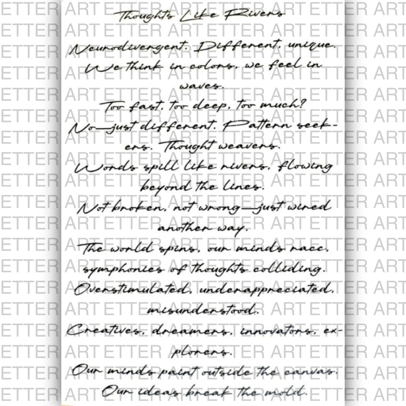 TYPOPOEM - THOUGHT LIKE RIVERS (EN)